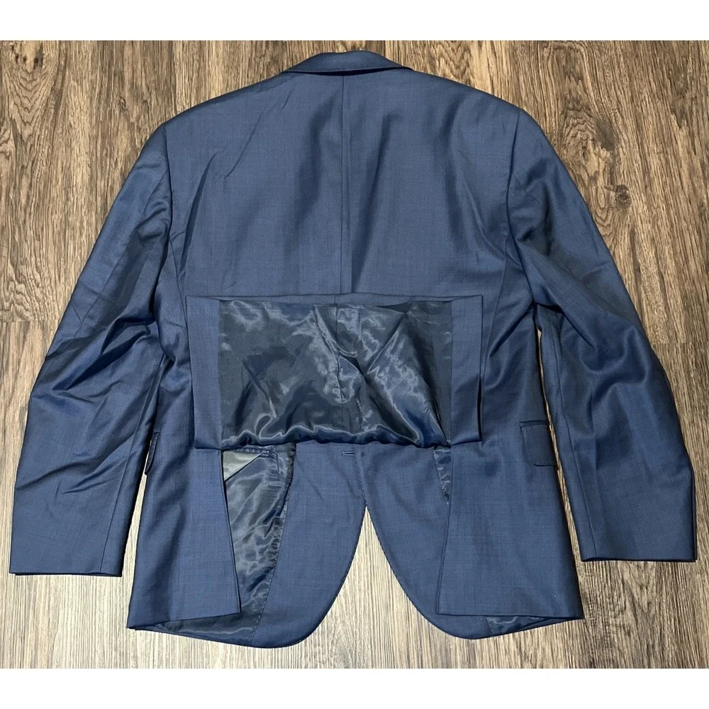 Peter Millar Mens Blazer Wool Color Blue Size 42S